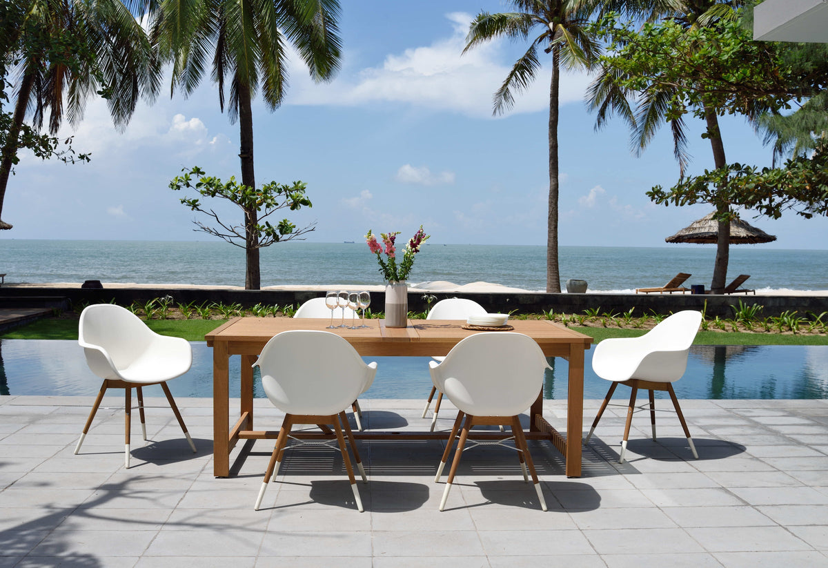 LifestyleGarden Leyland Table and 8 Chamonix Armchairs Outdoor Dining Set