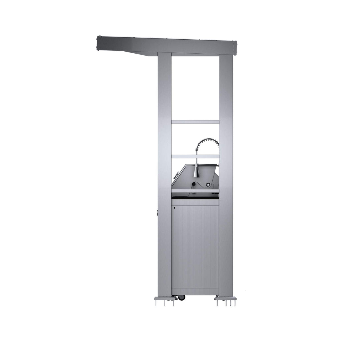 Blaze 108-Inch 6-Burner Stainless Steel Outdoor Kitchen Island with 85,000 BTU Grill, Wine Cooler, Rotisserie and Granite Countertops