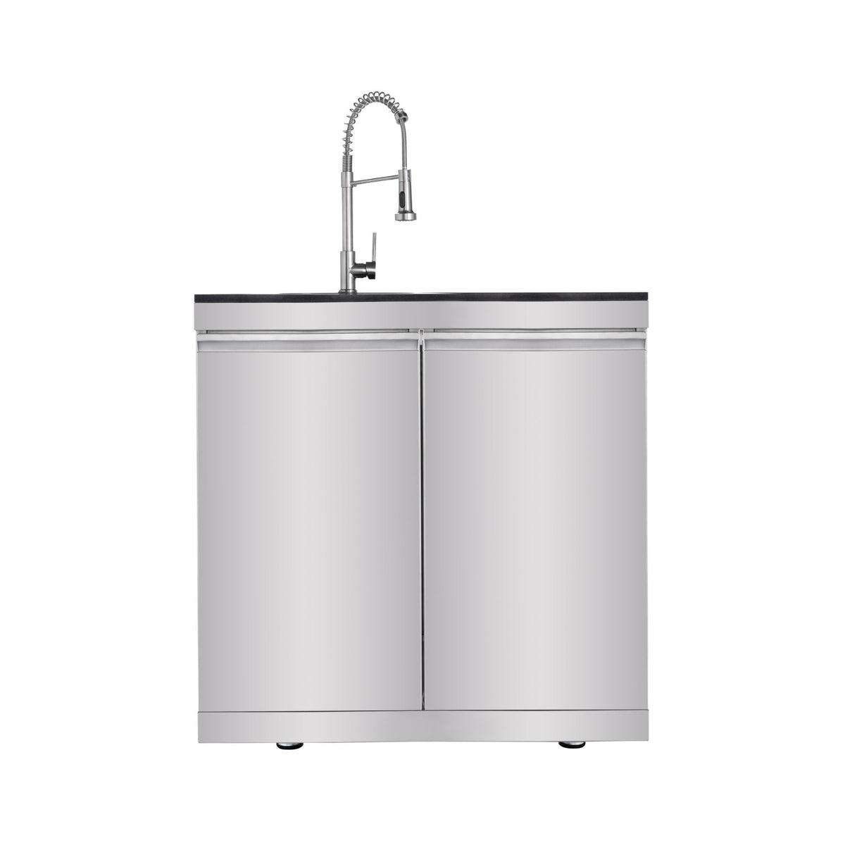 Imperial 110" Stainless Steel Outdoor Kitchen Island with 72,000 BTU 4-Burner Grill, Wine Cooler & Rotisserie