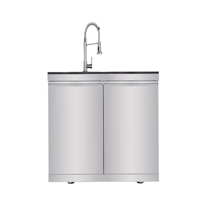 Imperial 110" Stainless Steel Outdoor Kitchen Island with 72,000 BTU 4-Burner Grill, Wine Cooler & Rotisserie