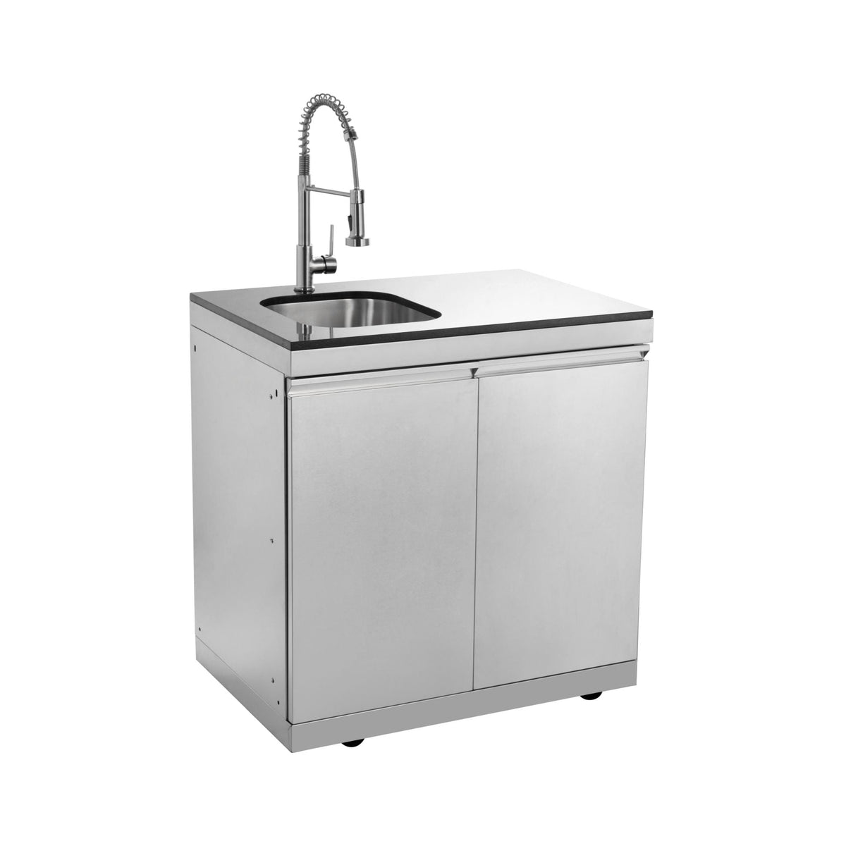 Imperial 110" Stainless Steel Outdoor Kitchen Island with 72,000 BTU 4-Burner Grill, Wine Cooler & Rotisserie