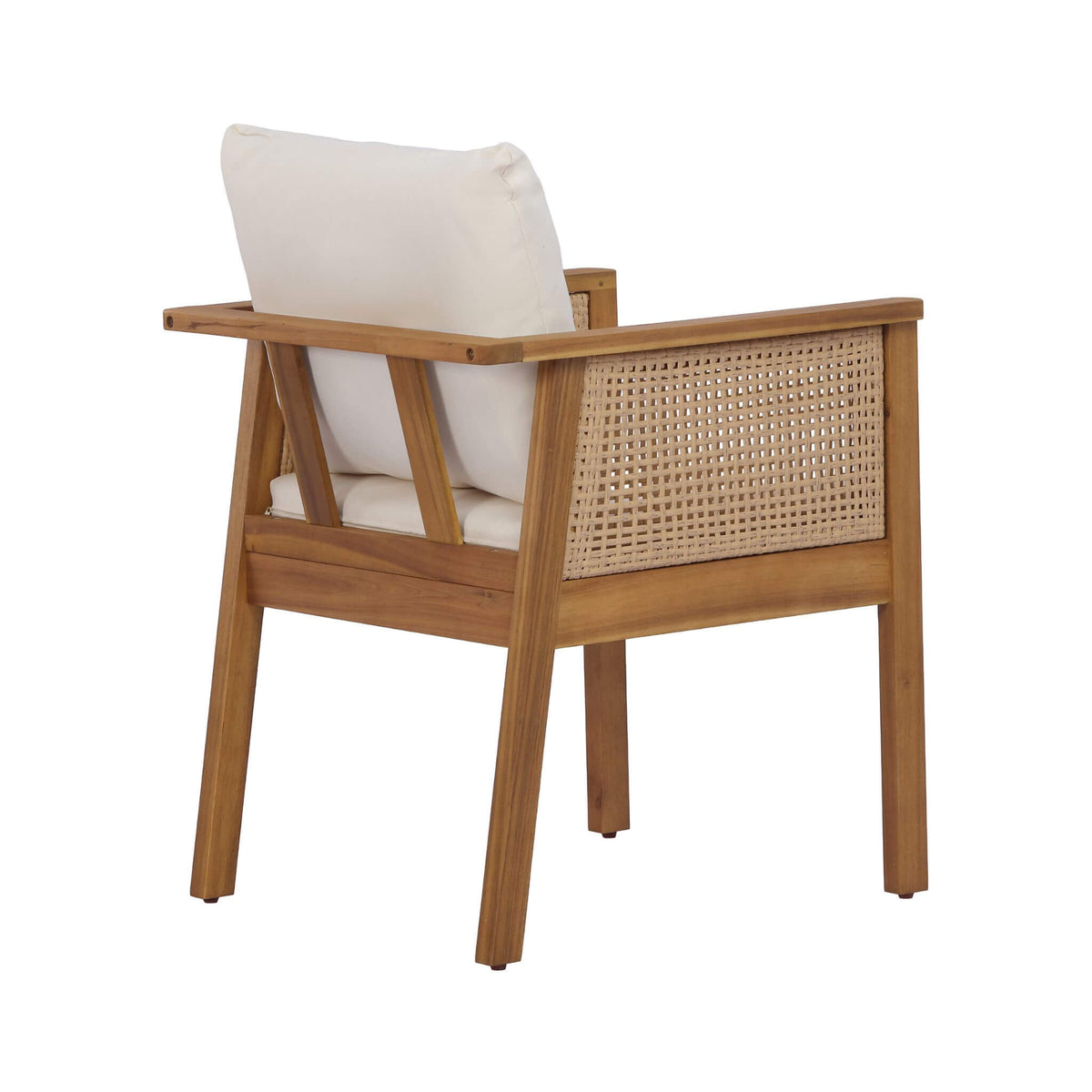 7-Piece Acacia Wood Outdoor Dining Set with Extendable Table and Cushioned Armchairs