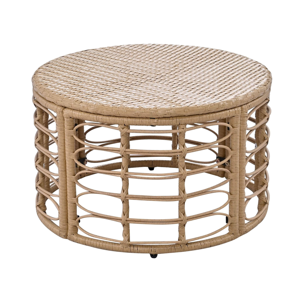 7-Piece All-Weather Rattan Outdoor Patio Sofa Set with Cushions and Coffee Table