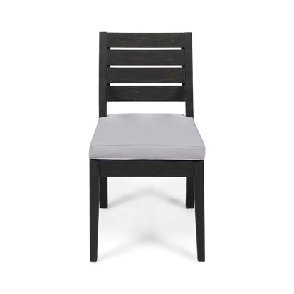 9-Piece Outdoor Dining Set with Extendable Acacia Wood Table and 8 Cushioned Chairs