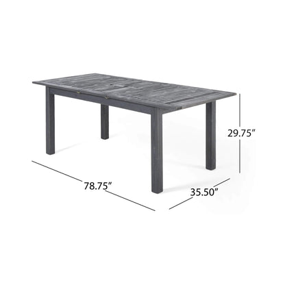9-Piece Outdoor Dining Set with Extendable Acacia Wood Table and 8 Cushioned Chairs