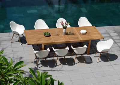 LifestyleGarden Leyland Table and 8 Chamonix Armchairs Outdoor Dining Set