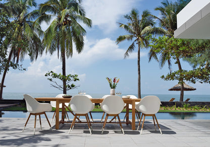 LifestyleGarden Leyland Table and 8 Chamonix Armchairs Outdoor Dining Set