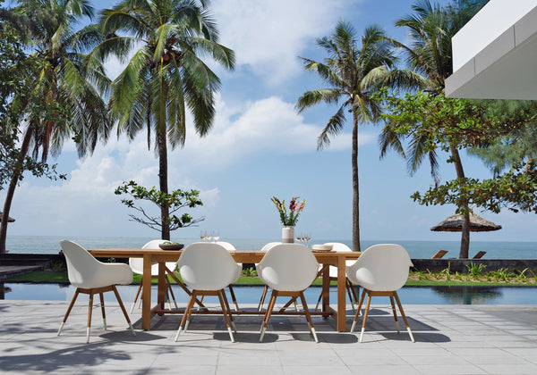 LifestyleGarden Leyland Table and 8 Chamonix Armchairs Outdoor Dining Set