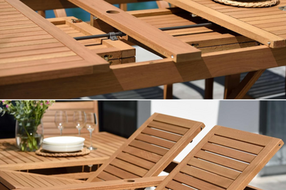 LifestyleGarden Leyland Table and 8 Chamonix Armchairs Outdoor Dining Set