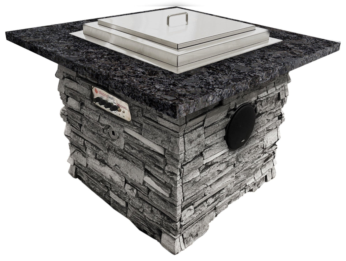 WPPO 12-Foot Modular Outdoor Kitchen Island with Natural Stone Sides and Granite Countertop