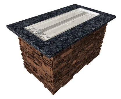 WPPO 12-Foot Modular Outdoor Kitchen Island with Natural Stone Sides and Granite Countertop