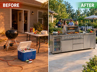 Outdoor Kitchen Island Built for Complete Outdoor Cooking, 98 Inch Modular Design, 72000 BTU 4-Burner Grill — product view 4