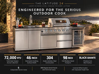 Outdoor Kitchen Island Built for Complete Outdoor Cooking, 98 Inch Modular Design, 72000 BTU 4-Burner Grill — product view 6