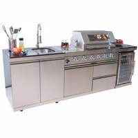 Outdoor Kitchen Island Built for Complete Outdoor Cooking, 98 Inch Modular Design, 72000 BTU 4-Burner Grill — product view 7