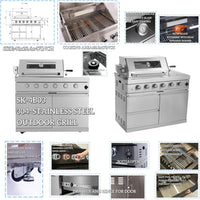 Outdoor Kitchen Island Built for Complete Outdoor Cooking, 98 Inch Modular Design, 72000 BTU 4-Burner Grill — product view 9