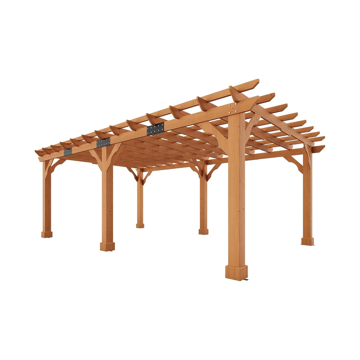 Large Outdoor Solid Cedar Wood Pergola Kit with Slatted Roof