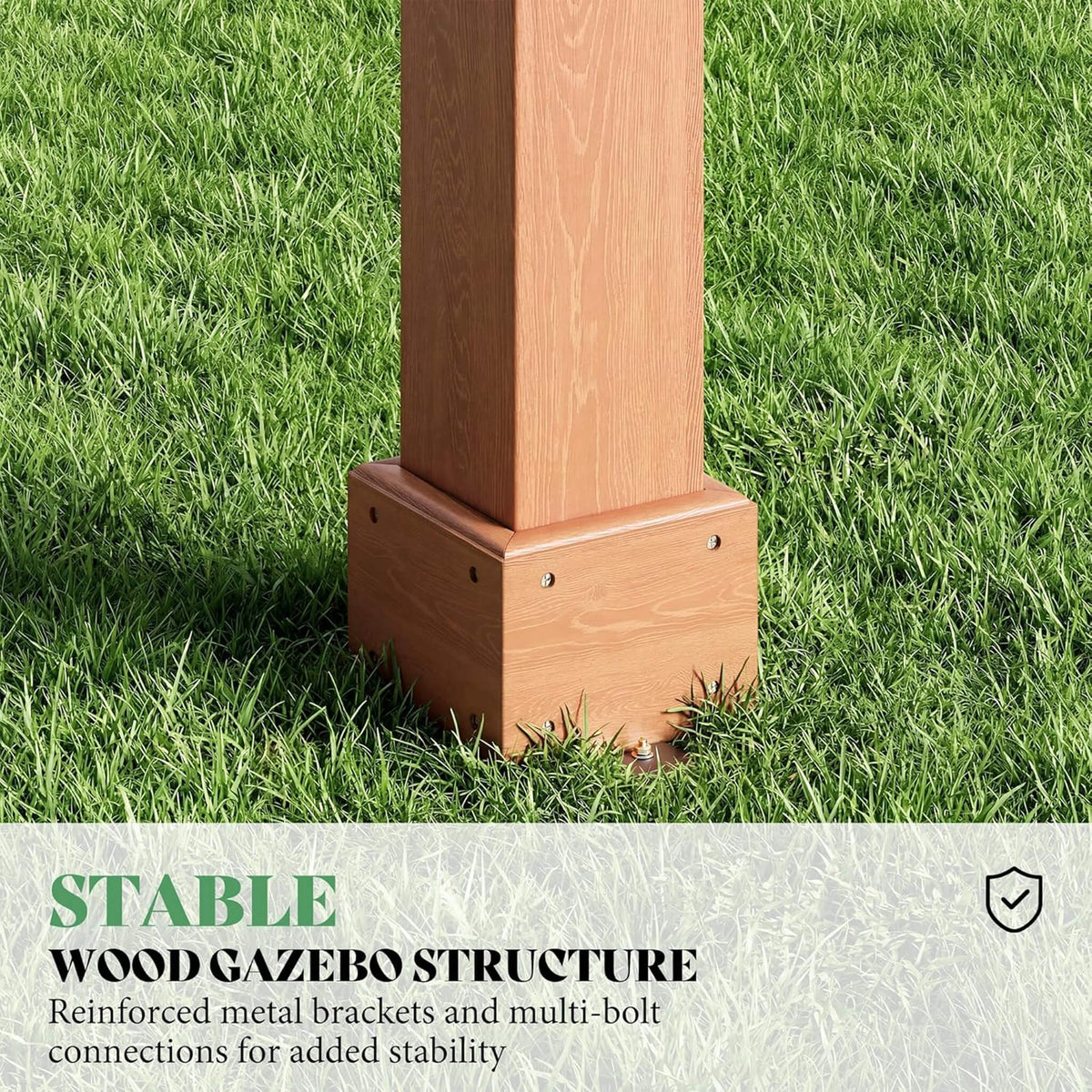 Large Outdoor Solid Cedar Wood Pergola Kit with Slatted Roof