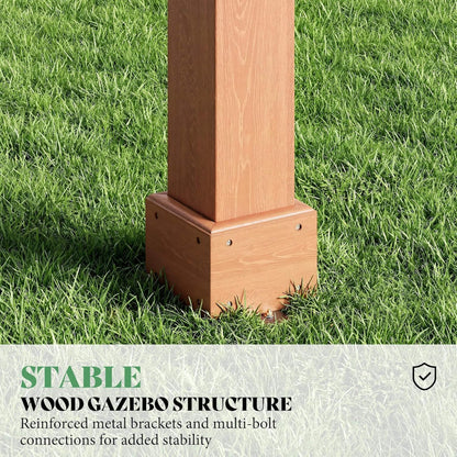 Large Outdoor Solid Cedar Wood Pergola Kit with Slatted Roof